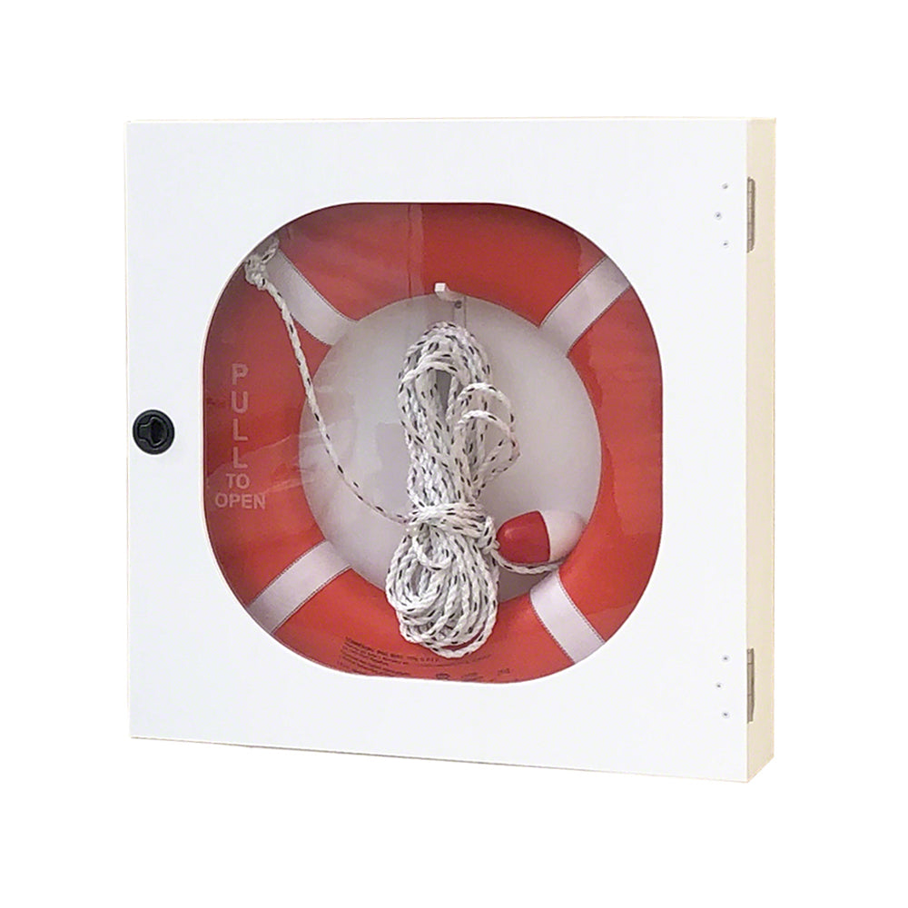 Life Ring Cabinet - 20 Inch with Orange Ring Buoy