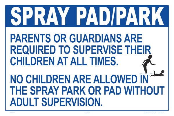New Jersey Spray Pad/Park Rules Sign - 18 x 12 Inches on Styrene Plastic