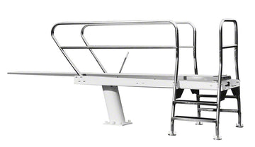 1 Meter Deluxe Commercial Pool Diving Tower With Dual Ladder