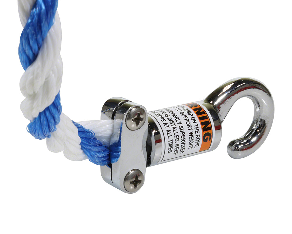 Float Rope Keeper 75 Foot Pool Rope & Float Kit - 3/4 Inch Blue-White Rope with Locking ...