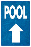 Pool Arrow Up (Water Background) Sign - 12 x 18 Inches on Heavy-Duty Aluminum