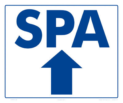 Spa Arrow Up Sign - 12 x 10 Inches on Heavy-Duty Aluminum
