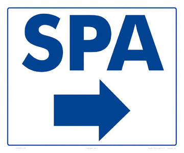 Spa Arrow Right Sign - 12 x 10 Inches on Styrene Plastic