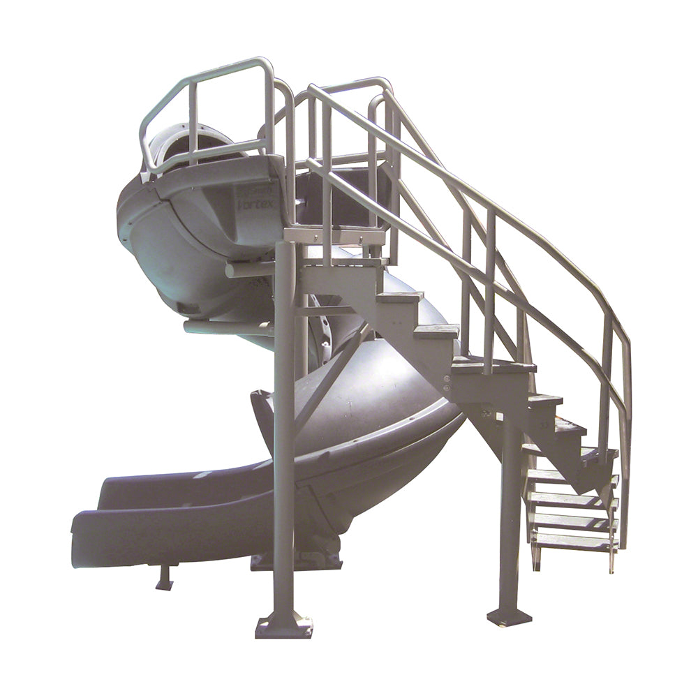 Vortex Closed Flume Water Slide - 360 Degree Twists - 7.5 Feet - Staircase - Gray Granite
