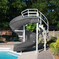 Vortex Open Flume Water Slide - 360 Degree Twists - 7.5 Feet - Staircase - Gray Granite