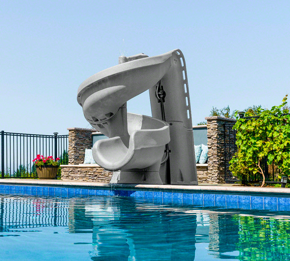 HeliX2 Pool Water Slide 360 Degree Twists Feet Sandstone