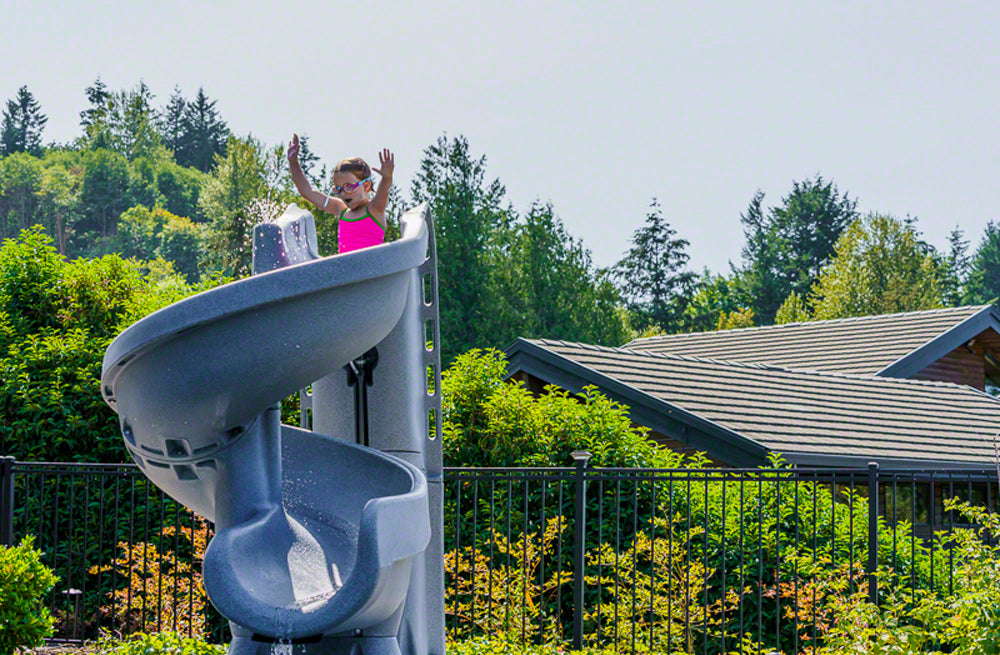 HeliX2 Water Slide - 360 Degree Twists - 6.5 Feet - Gray Granite