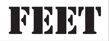FEET English Reusable Stencil - Depth Marker 16 Inch x 6 Inch with 4 Inch Lettering