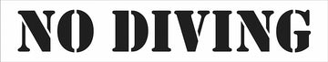 NO DIVING 32 Inch x 6 Inch Reusable Stencil - Depth Marker with 4 Inch Lettering