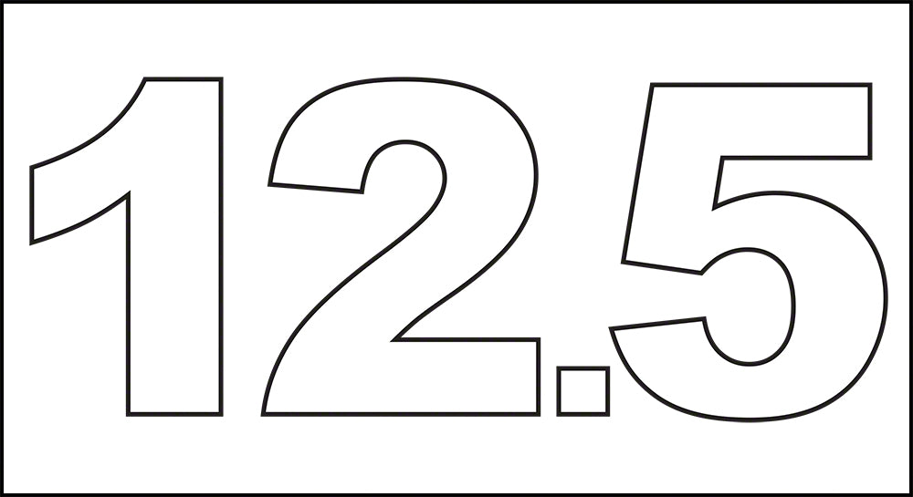 #12.5 Vinyl Depth Marker Stencil 11 Inch x 6 Inch With 4 Inch Lettering