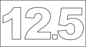 #12.5 Vinyl Depth Marker Stencil 11 Inch x 6 Inch With 4 Inch Lettering