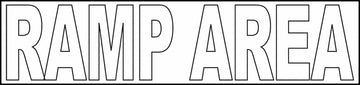 RAMP AREA Vinyl Depth Marker Stencil 20 Inch x 6 Inch with 4 Inch Lettering