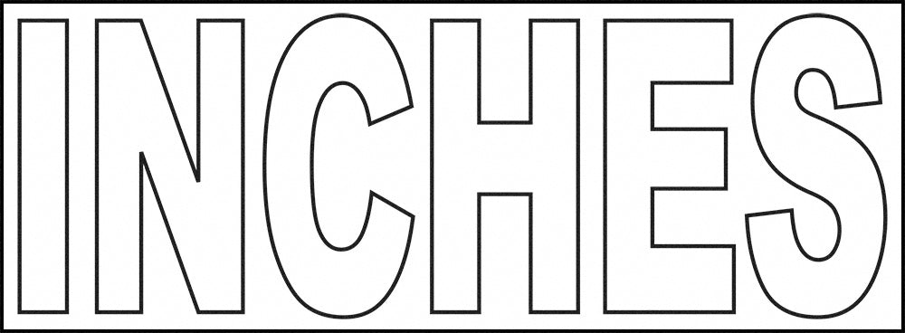 INCHES Vinyl Depth Marker Stencil 13 Inch x 6 Inch with 4 Inch Lettering
