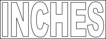 INCHES Vinyl Depth Marker Stencil 13 Inch x 6 Inch with 4 Inch Lettering