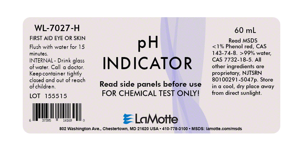 LaMotte pH Indicator Reagent (Waterlab) - 2 Oz (60 mL) Bottle - WL-7027-H