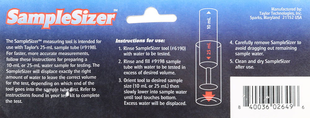 Taylor Sample Sizer 10 and 25 mL - 6190