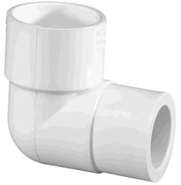 90 Degree Reducing Elbow - 1 x 1/2 Inch Slip x Slip - Schedule 40