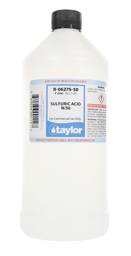Taylor Sulfuric Acid N/50 - 32 Oz. Bottle - R-0627S-50-F