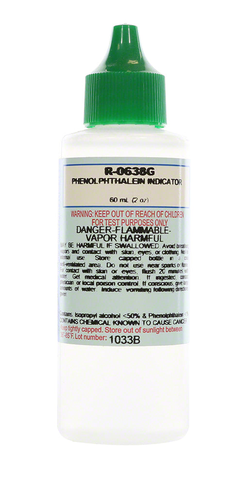 Taylor Phenolphthalein Indicator - Green Cap - 2 Oz. (60 mL) Dropper Bottle - R-0638G-C
