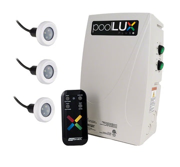 PoolLUX Plus2 Dual Transformer LED Treo Lighting Kit With 3 Treo RGB Lights and PoolLUX Plus2 System