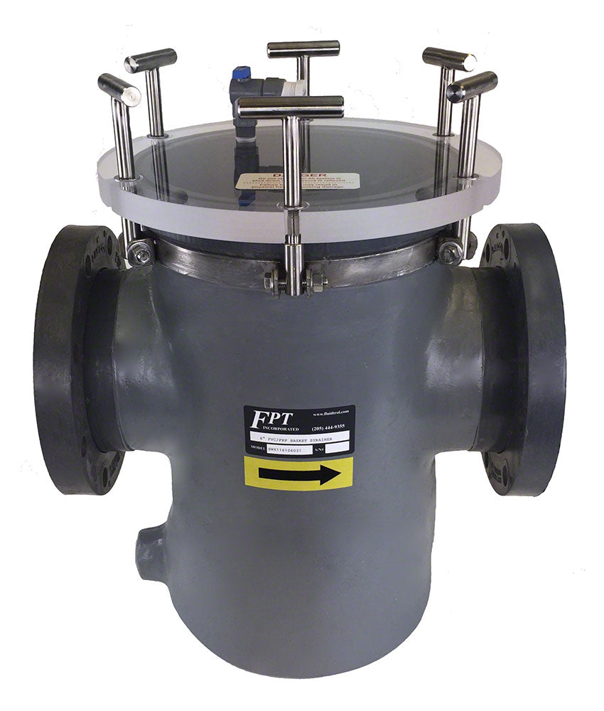 SWX Series PVC/FRP Basket Strainer With Stainless Basket 4 Inch Inlet/Outlet Flanged