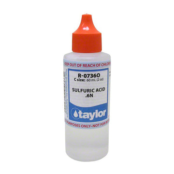 Taylor Sulfuric Acid .6N For Chloride Kits - Orange Cap - 2 Oz. (60 mL) Dropper Bottle - R-0736O-C