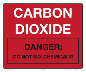 Red Carbon Dioxide (Danger) Tank Label 12 x 10 Vinyl Stick-on