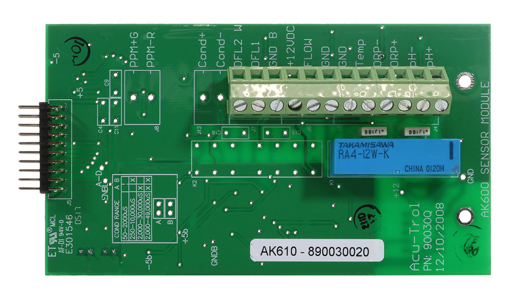 AK600 3-Switch PCB Sensor Card - pH, ORP, Temp