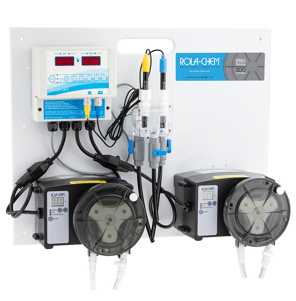 Digital pH/ORP Liquid Chlorine Pool Controller With Two 77 GPD Pro Series 300 Chemical Pumps