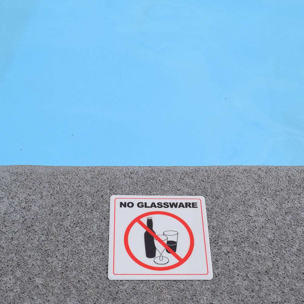 NO GLASSWARE with Symbol - Adhesive Depth Marker - 6 Inch x 6 Inch