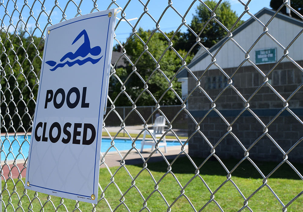 Pool Closed Sign - 12 x 18 Inches on Styrene Plastic