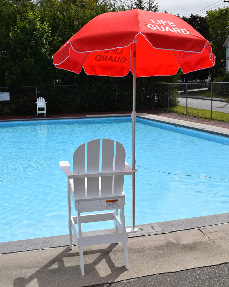 6 foot red patio umbrella Watermen 6' Umbrella with Lifeguard