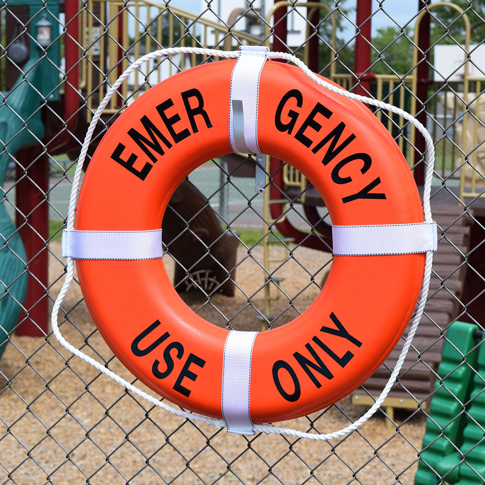 Emergency Use Only USCG Solid Foam 30 Inch Life Ring Buoy - Orange