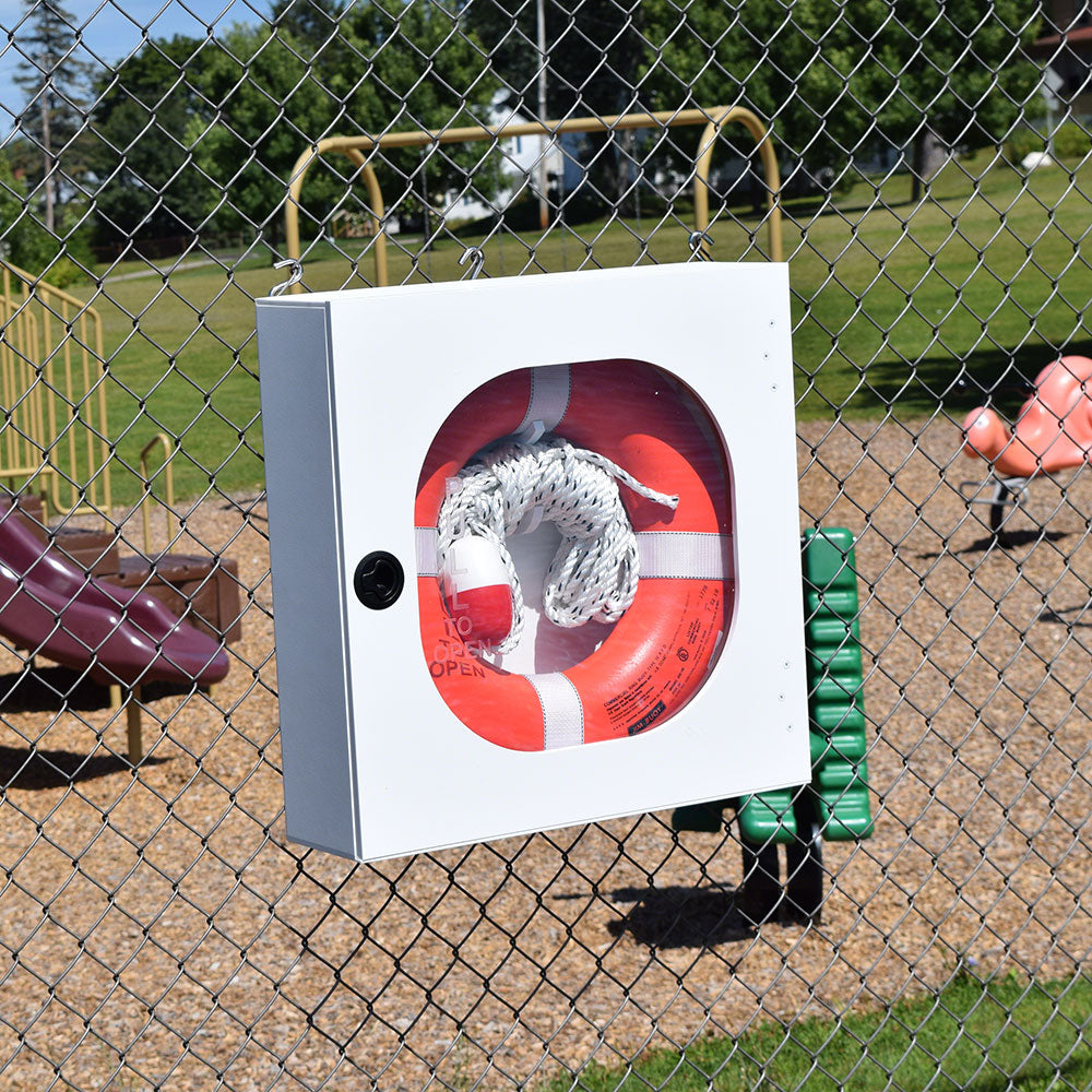 Life Ring Cabinet - 20 Inch with Orange Ring Buoy