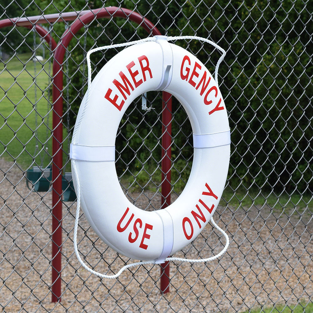 Emergency Use Only USCG Solid Foam 20 Inch Life Ring Buoy - White