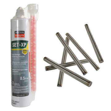 Diving Stand Anchoring Kit with Six 6 x 1/2 Inch Stainless Steel Bolts