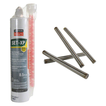 Diving Stand Anchoring Kit with Four 10 x 1/2 Inch Stainless Steel Bolts