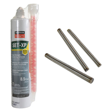 Diving Stand Anchoring Kit with Three 10 x 1/2 Inch Stainless Steel Bolts