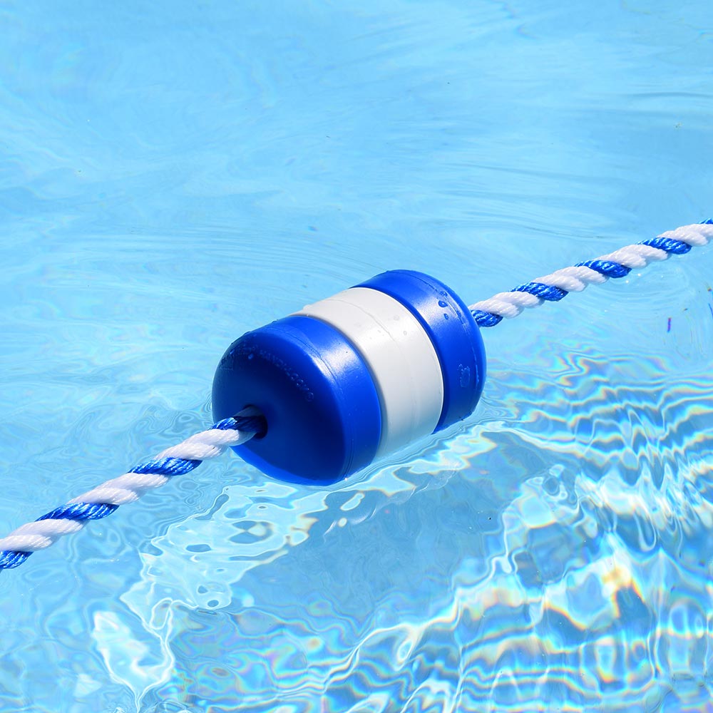 50 Foot Pool Rope & Float Kit - 1/2 Inch Blue-White Rope with Locking ...