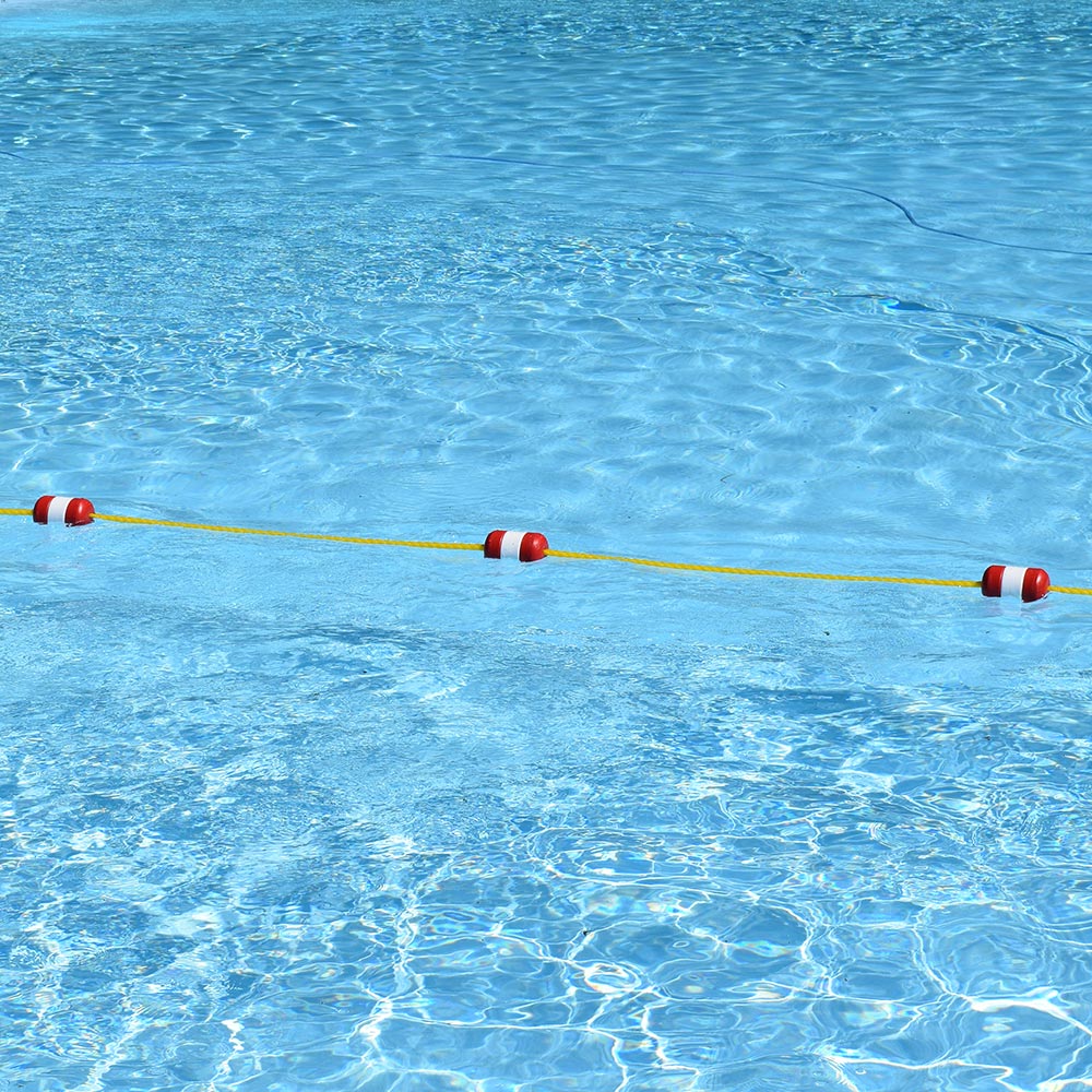 20 Foot Pool Rope & Float Kit - 1/2 Inch Yellow Rope with Locking Floats