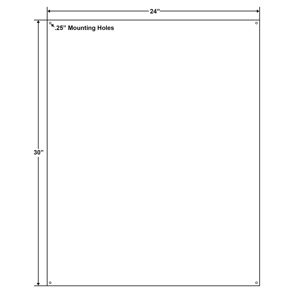 Custom Sign 24 x 30 Inches on White Styrene Plastic