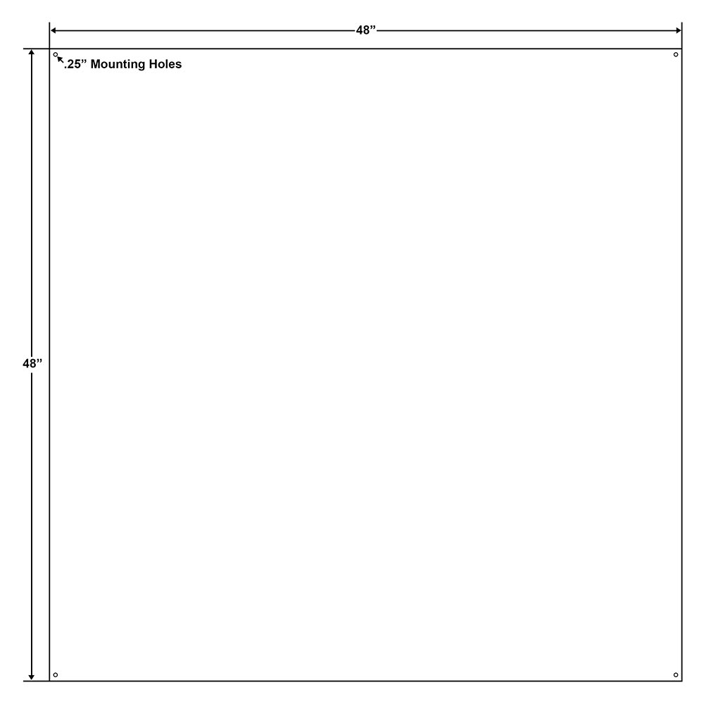 Custom Sign 48x48 Inches on White Styrene Plastic - SPEC-WS4848