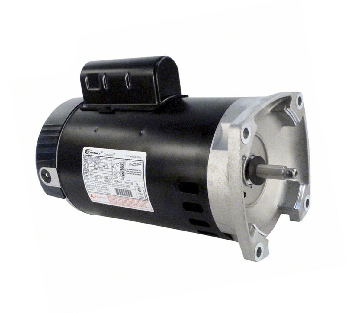 3 HP Pump Motor 56Y Square Flange - 2 Speed 230 Volts 60 Hz - Energy Efficient Full-Rated - Black