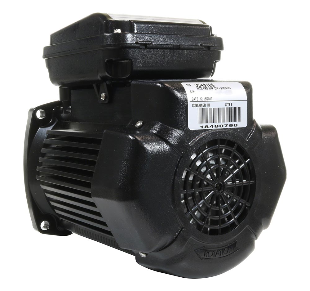 2 HP Pump Motor Square Flange - 3-Phase 208-230/460 Volts 60 Hz - TEFC - Black