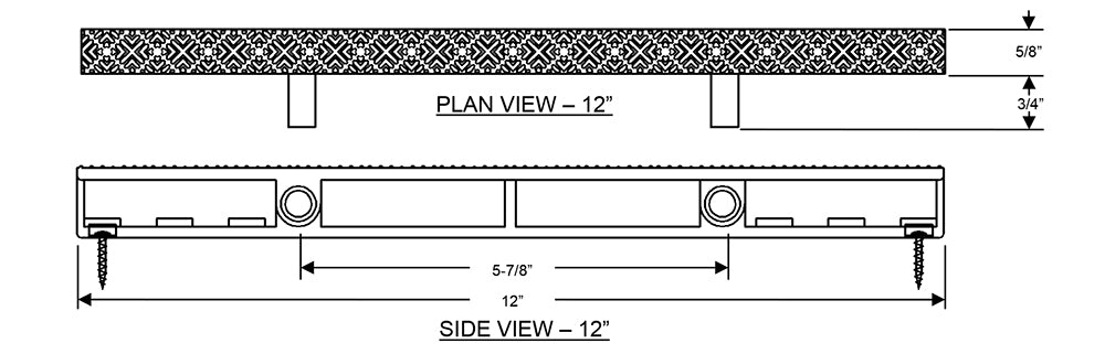 SuperGrip Perpendicular Grating 12 Inch - White - Sold Per Foot