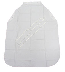 Long Vinyl Liquid Resistant Apron 8 Mil - White - 44 Inches