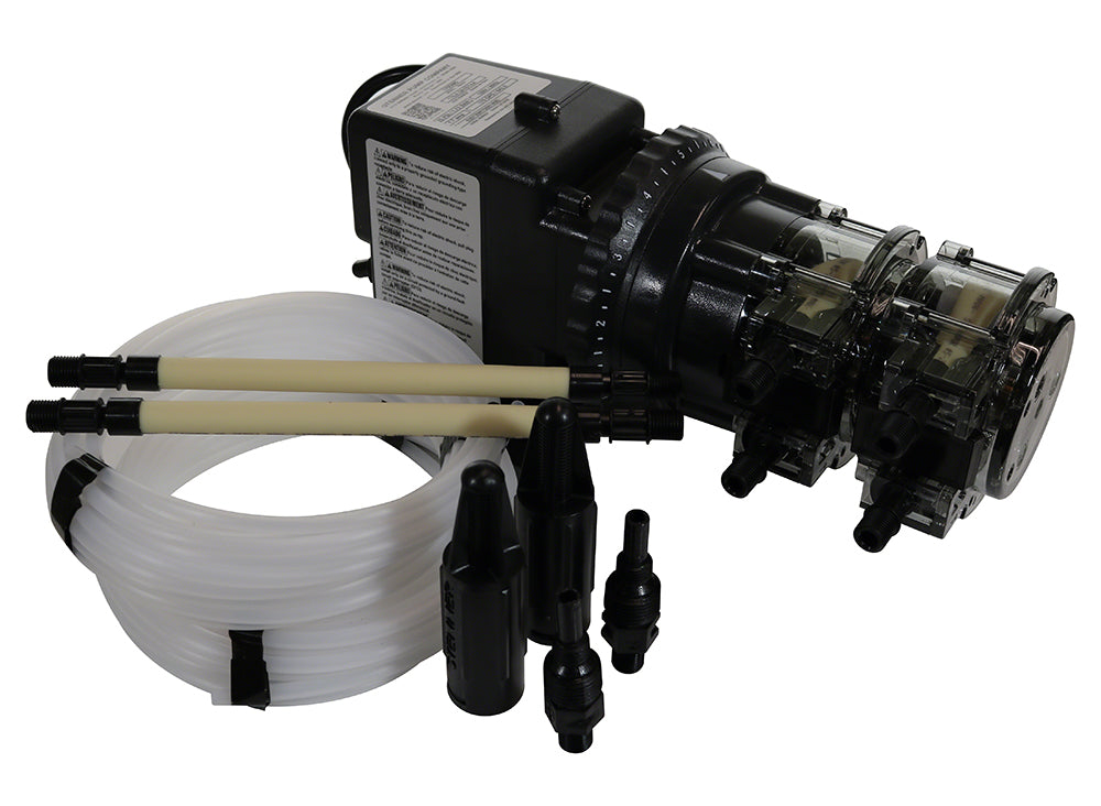 170DM5 Double Head Adjustable Chemical Feed Pump 25 PSI 170 GPD 1/4  Inch Tubing 170JL5A1STAA
