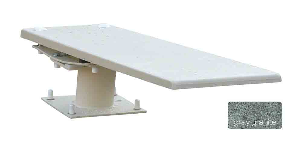Cantilever 606 Stand With 6 Foot Frontier III Diving Board - Rock Gray Stand - Gray Granite Board With Clear Tread