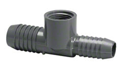 Combination Reducing Insert Tee - 1 x 3/4 x 1/2 Inch Insert x Reducing Insert x Reducing FIPT - PVC