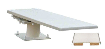 Cantilever 606 Stand With 6 Foot Frontier III Diving Board - White Stand - Silver Gray Board With White Tread